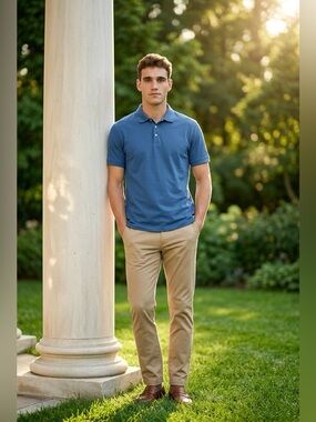 Calvin Klein Mens Golf Polo Shirt Size XL Solid Blue NWOT Please See Pics